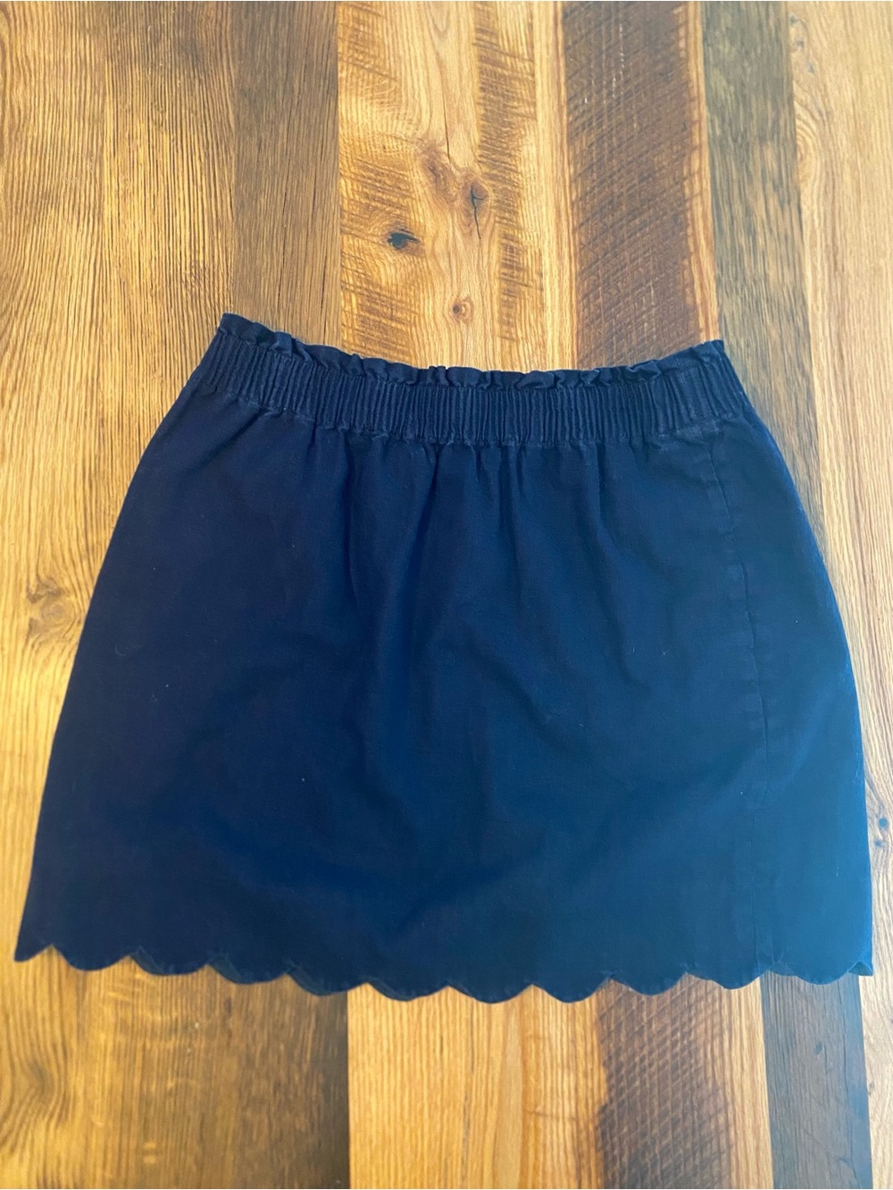 J. Crew Navy Scalloped Edge Mini Skirt
